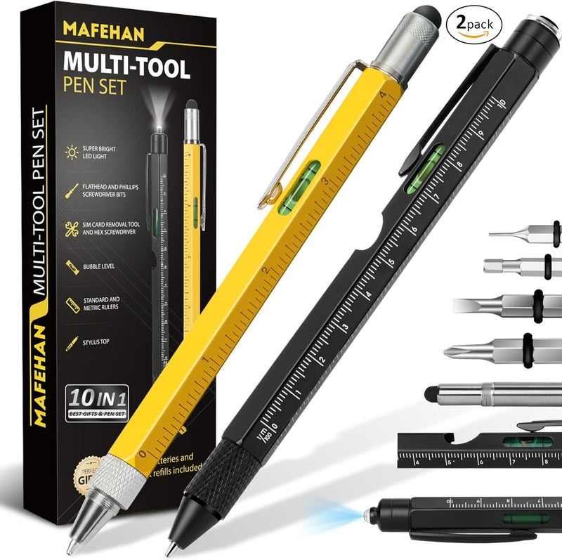 MAFEHAN 10 in 1 Multi Tool Pen Set - Christmas Gifts for Dad, Grandpa, Men - Stocking Stuffers, Cool Gadgets for Birthdays - Image 1